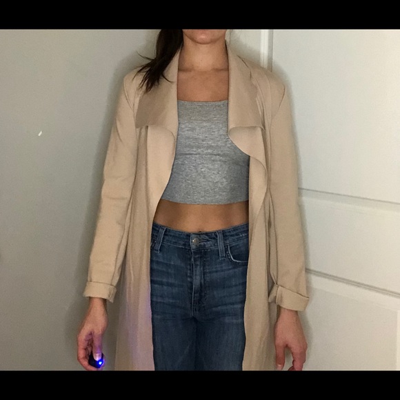 LOCK & KEY TAN/ CREAM TRENCH STYLE COAT - Picture 2 of 5